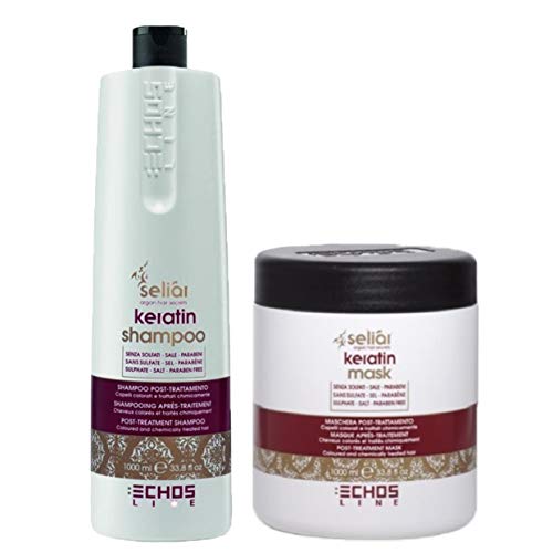 Kit Seliar Keratin Post-Treatment - Shampoo 1000 ml + Maschera 1000 ml - Echosline