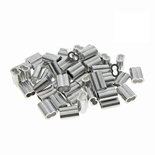 Kitchen-dream Pinze per cavi per raccordi a clip per manicotti in alluminio con cavo metallico da 2,5 mm (0,1 pollici) (50PCS)