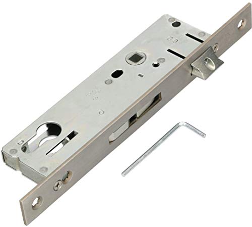 KOTARBAU, serratura per telaio tubolare 92 mm, mandrino 35 mm, in acciaio inox, serratura a innesto per cilindro profilato sinistro destro (35 mm)
