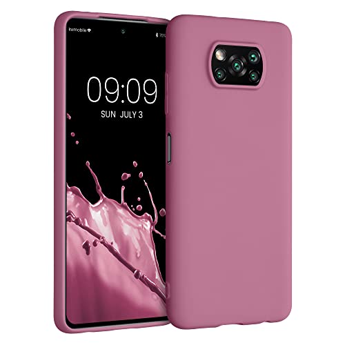 kwmobile Custodia Compatibile con Xiaomi Poco X3 NFC Poco X3 PRO - Cover in Silicone TPU - Back Case per Smartphone - Protezione Gommata Rosa Scuro