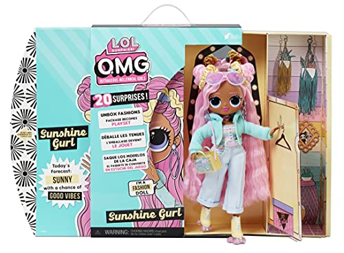 L.O.L. Surprise! OMG Bambola alla Moda Sunshine GURL - con 20 sorprese, Vestiti e Accessori alla Moda - Serie 4.5 - da Collezione - età: 4+ Anni