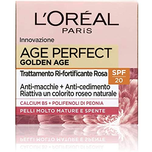 L Oréal Paris Crema Viso Giorno Age Perfect Golden Age, Azione Anti-età per Pelli Mature, SPF 20, Nutre la Pelle in Profondità, 50 ml