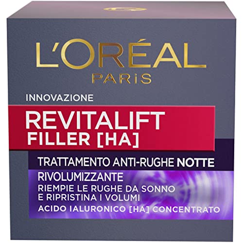 L Oréal Paris Crema Viso Notte Revitalift Filler, Azione Antirughe...
