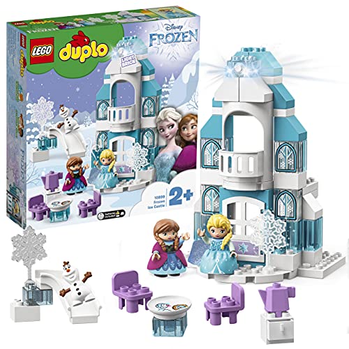 LEGO 10899 DUPLO Disney Princess Il Castello di Ghiaccio di Frozen, Set con Luci, Mini Bamboline di Elsa, Anna e Olaf, Giocattoli per Bambini dai 2 Anni