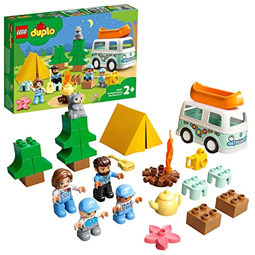 LEGO 10946 DUPLO Town Avventura in Famiglia sul Camper Van, Giochi Educativi per Bambini dai 2 Anni in su, Set Costruzioni Creative con 4 Minifigure