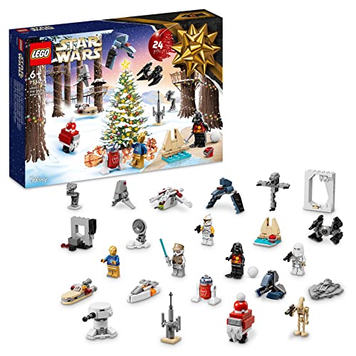 LEGO 75340 Star Wars Calendario dell Avvento 2022, 24 Mini Costruzioni per Bambini, Regali di Natale con Personaggi R2-D2, Darth Vader e Droide Gonk