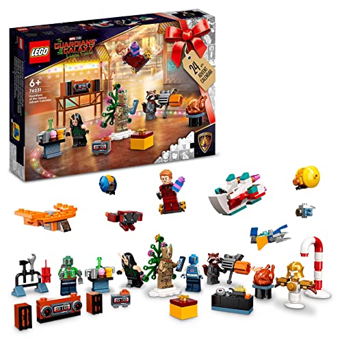 LEGO 76231 Marvel Calendario dell’Avvento Guardiani della Galassia 2022, con Groot, Astronave e Minifigure di Supereroi, Giochi di Natale per Bambini