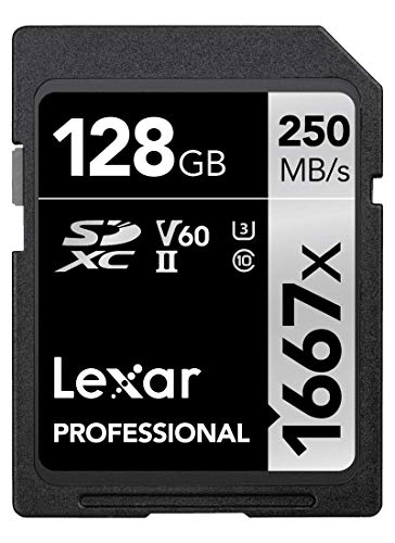 Lexar Professional 1667x Scheda SD 128 GB, Scheda di memoria SDXC UHS-II, Fino a 250 MB s di lettura, per Fotografi Professionisti, Videografi, Appassionati (LSD128CB1667)
