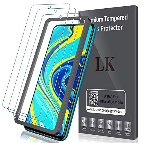 LK 3 Pezzi Vetro Temperato per Xiaomi Redmi Note 9S Note 9 PRO Poco X3 NFC Poco X3 PRO, 9H Durezza Pellicola Prottetiva, Anti Graffio, Anti-Impronte, Include Kit di Installazione Facilitata