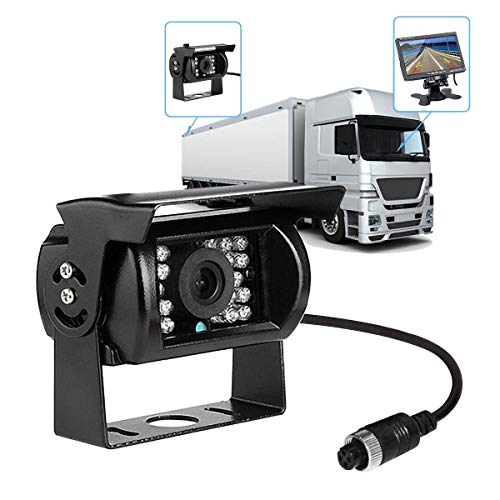 Maso, telecamera di retromarcia per camion con cavo da 10 m, impermeabile 18 LED IR 170 gradi 4 pin ad alta definizione CCD telecamera di retromarcia per auto, furgoni, autobus, roulotte