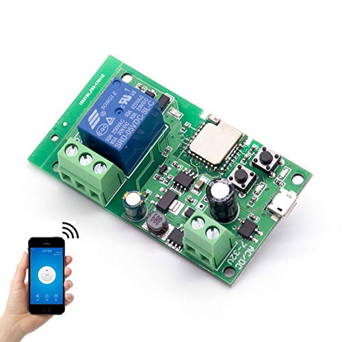 Módulo Relé Wifi funziona con Alexa Google Home Sonoff Ewelink IFTTT, Interruttore WiFi per fai-da-te qualsiasi dispositivo per la casa intelligente - porta del garage, luce, ventilatore (ST-DC1)