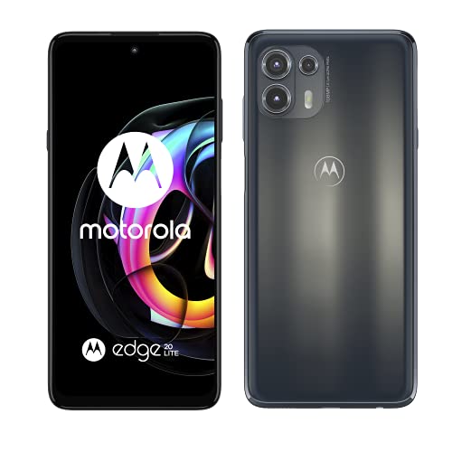 Motorola Edge 20 Lite - Smartphone, 108 MP, 5G, Display OLED 6.7  Full HDR+, batteria 5000 mAH, Dual SIM, 8 128GB, Android 11, Nero (Electric Graphite)
