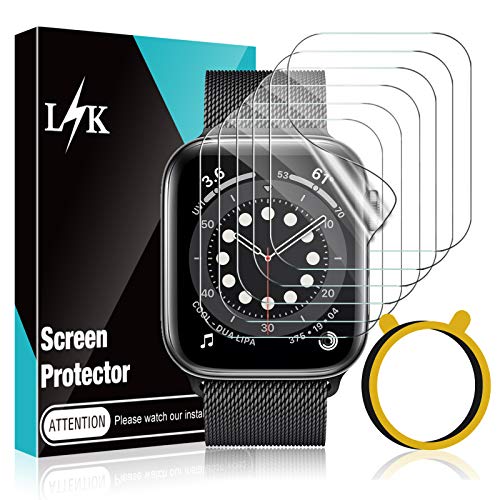 LϟK 6 Pezzi TPU Pellicola Protettiva per Apple Watch Series 6 5 4 SE 40mm - Senza Bolle Trasparente HD Schermo Protettivo Facile con Kit D Installazione