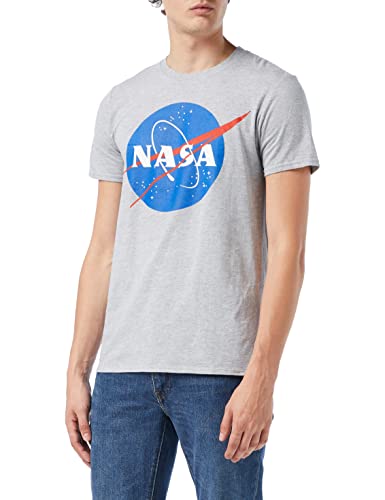 Nasa Circle Logo T-Shirt, Grigio (Sports Grey Spo), Large Uomo
