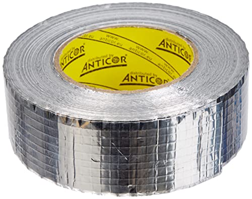 Nastro adesivo in alluminio con rete di rinforzo, 48 mm x 50 m, per impianti di ventilazione e condizionamento