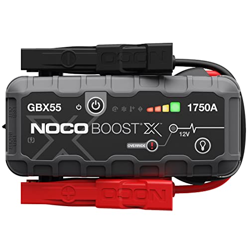 NOCO Boost X GBX55, Avviamento di Emergenza Portatile 1750A 12V UltraSafe, Booster al Litio Professionale, Cavi Batteria Auto e Powerbank per Motori Benzina fino a 7.5L e Motori Diesel fino a 5.0L