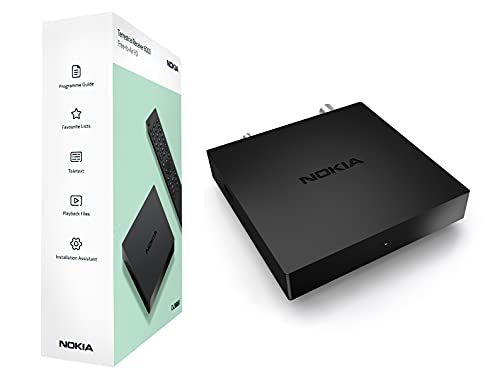 Nokia Decoder Digitale Terrestre DVB-T DVB-T2, HD, Ricevitore Terrestre Con Telecomando, Nero