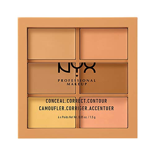 NYX Professional Makeup Palette Conceal, Correct, Contour Correttori, Texture Cremosa, Tonalità Medium