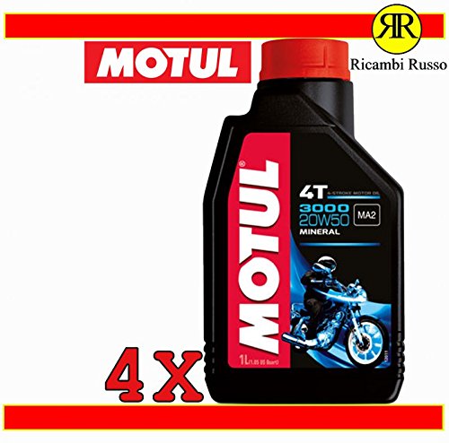 Olio motore moto Motul 3000 20w50 4T minerale litri 4...