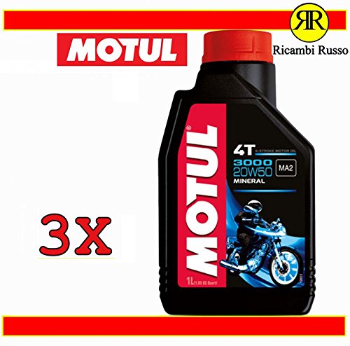 Olio motore moto Motul 3000 20w50 4T minerale litri 3...