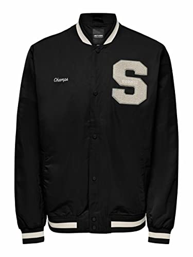 Only & Sons Onsace-Giacca Varsity Otw College, Nero, S Uomo...