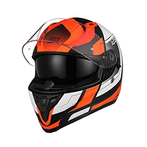 ORIGINE Casco Integrale da Moto Rapid Omologato ECE 22-05 con Visiera (Advanced fluo orange-blk MATT,L)