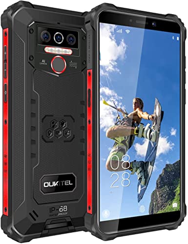 OUKITEL WP5 Pro (2022) 8000mAh Rugged Smartphone IP68 in Offerta 4GB RAM 64GB ROM Impermeabile Antiurto Telefono Robusto, 4G Android 10 5,5 Pollici Cellulari Economici, Triple Camera, 4 LED GPS Nero