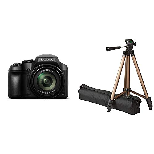 Panasonic DC-FZ82 Fotocamera 4K, 18.1 Megapixel, Obiettivo zoom 20-1200 mm, Nero & Amazon Basics - Treppiedi leggero, 127 cm