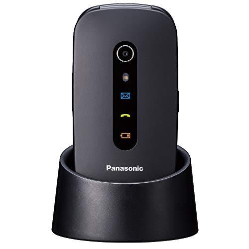 Panasonic KX-TU466 Cellulare Facilitato, Ampio Display a Colori, Tasti Grandi, Funzione GPS, Chiamate Prioritarie in Vivavoce, Bluetooth e Fotocamera, Compatibile con Apparecchi Acustici, Nero