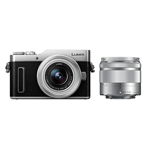 Panasonic Lumix GX880W | Fotocamera Compact + Obiettivo Lumix 12-32 mm + 35-100 mm (sensore 4 3 16 MP, schermo inclinato, video 4K, modalità di selfie creativi, WiFi) Silver - Versione francese