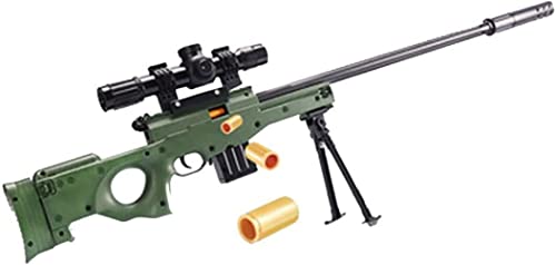 Pistola Giocattolo Soft Bullet - Fucile da cecchino AWM manuale con caricatore di espulsione, silenziatore per proiettili, pistola giocattolo automatica per bambini dai 6 anni ragazzi, verde (verde)