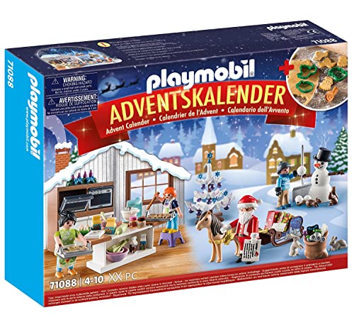 Playmobil Christmas 71088 Calendario dell Avvento per Bambini: Pasticceria di Natale con Formine per i Biscotti, Include Pasticceria Giocattolo, Giocattolo per Bambini da 4 Anni in su