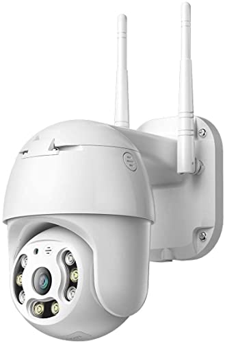 PTZ Camera wifi 1080P, IP Camera 355° Pan 90° Tilt, Sensore di Movimento, Interfono Vocale Bidirezionale, 30M Visione Notturna, IP66 Impermeabile, Allarme AI
