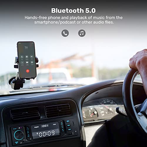 RDS Autoradio Bluetooth Vivavoce, Radio stereo Avylet 1DIN Bluetoot...