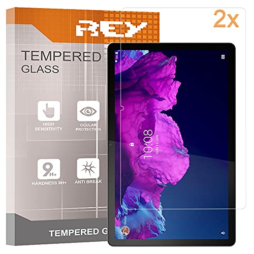 REY Pack 2X Pellicola salvaschermo per Lenovo Tab P11 11  - Tab P11 Plus 11  - Yoga Tab 11 , Vetro temperato, di qualità Premium