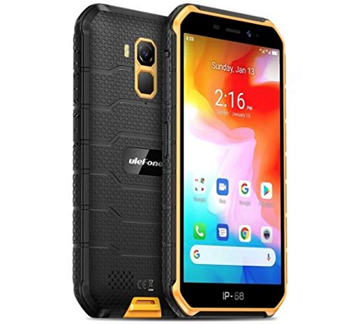 Rugged Smartphone (2020), Ulefone Armor X7 Android 10 Cellulare Antiurto IP68, Quad-Core 2GB + 16GB, Telefono Resistente 13MP Fotografia Subacquea, Batteria 4000mAh, NFC GPS DUAL SIM WIFI Arancia