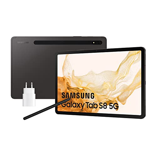 Samsung Galaxy Tab S8 con caricatore - Tablet Android da 11 pollici, 128 GB, 5G, nero (versione spagnola)
