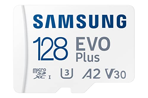 Samsung Scheda di memoria Evo plus 128 GB microSD SDXC U3 classe 10 A2 130 MB S con adattatore versione 2022(mb-mc128KA RU)