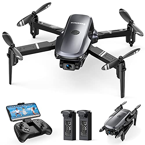 Sansisco Mini Drone per Bambini con Telecamera 1080P, Drone Pieghevole, Trasmissione FPV, RC Droni Quadricottero, Lungo Tempo di Volo, Hovering, Modalità Headless e 3D Flip, Drone per Principianti
