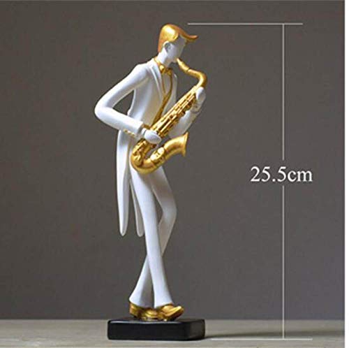 Sculture,Musica Moderna Artista Home Decorativi Statuette di Resina Sassofono Elegante Gentleman Maschio Gli Amanti della Musica Figurine Ornamenti Desktop