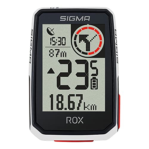 Sigma Sport ROX 2.0 Bianco | Ciclocomputer Senza Fili con navigatore, GPS e Supporto GPS in Dotazione| Navigatore GPS Outdoor per Un’Esperienza indimenticabile