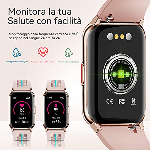 Smart Watch per Donna, 1,57 Pollici Full Touch Fitness Tracker con ...