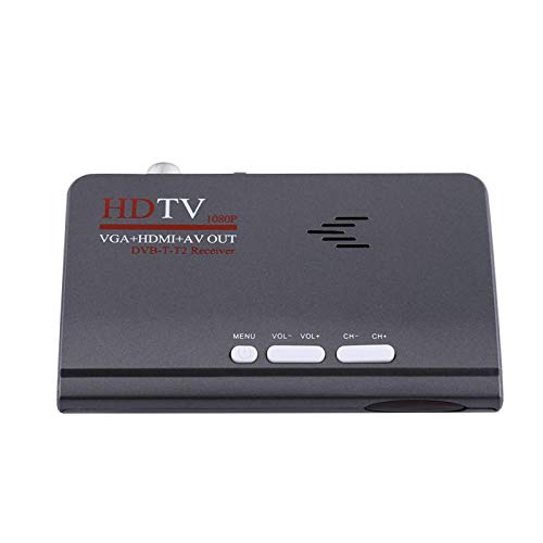 Socobeta Sintonizzatore TV Box TV con Ricevitore TV Digitale 1080P HDMI DVB-T2 Resistente all Usura con Telecomando con Porta VGA
