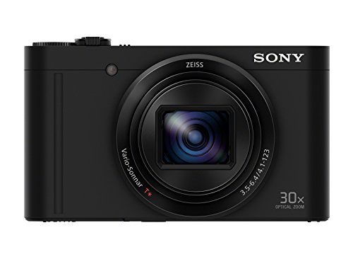 Sony DSC-WX500 Fotocamera Digitale Compatta Travel con Sensore CMOS Exmor R da 18.2 MP, Ottica Zeiss 24-720 mm, Zoom Ottico 30x, Video Full HD, Nero