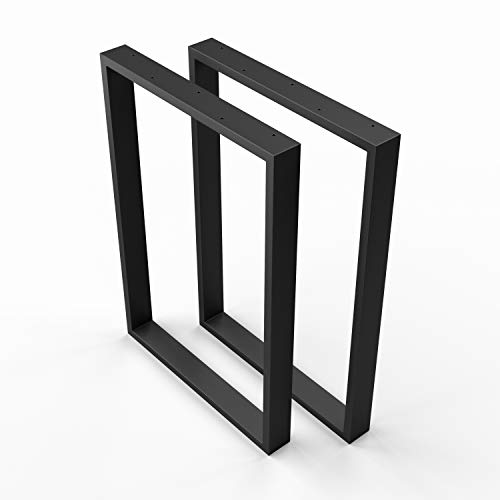sossai Design Gambe per tavolo in acciaio | Set di 2 | struttura tavolo | larghezza 70 cm x altezza 72 cm | TKK1 | colore: nero