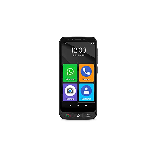 SPC ZEUS 4G + Custodia - Smartphone per anziani 4G, Easy Mode con Icone grandi, pulsante SOS, configurazione remota, pulsanti fisici e touch screen da 5,5”, Android 11 Go
