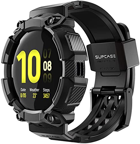 SUPCASE Serie Unicorn Beetle Pro Custodia per Samsung Galaxy Watch Active 2 44mm Case Cinturino da Ricambio per Galaxy Watch Active 2 44mm 2019, Nero