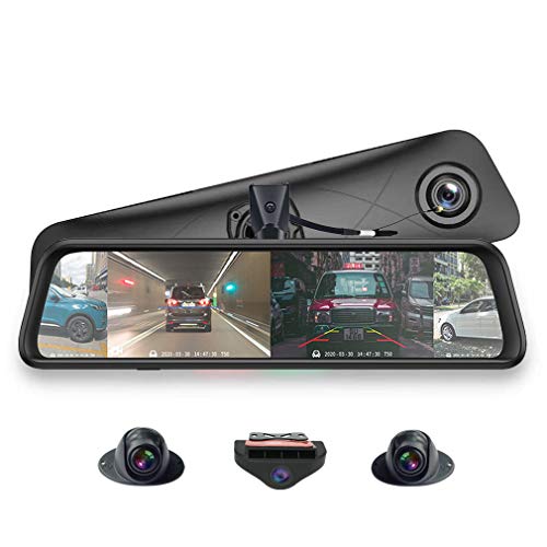 SZKJ 360 ° Panoramico 12  Schermo Intero 4G Touch IPS Speciale Auto Dash Cam Android 5.1 Specchio Retrovisore con GPS Bluetooth WiFi FHD 1080 P 4CH Telecamere Lens