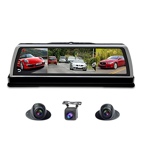 SZKJ K600 cruscotto panoramico a 360 gradi auto 4G dvr dash cam 4CH Videocamere registratore 10  Touch Android specchietto retrovisore GPS Navi ADAS WIFI Bluetooth Monitoraggio remoto