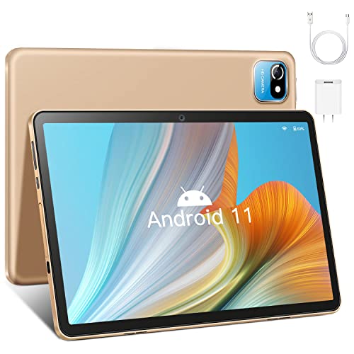 Tablet 10.1 Pollici Tablets Android 11 Tablets 3GB RAM + 64GB ROM, 256 GB Espandibile, FHD IPS, WiFi, Bluetooth 6000mAh Batteria, Quad-Core 2MP + 5MP |Tipo-C (WiFi Versione),Oro